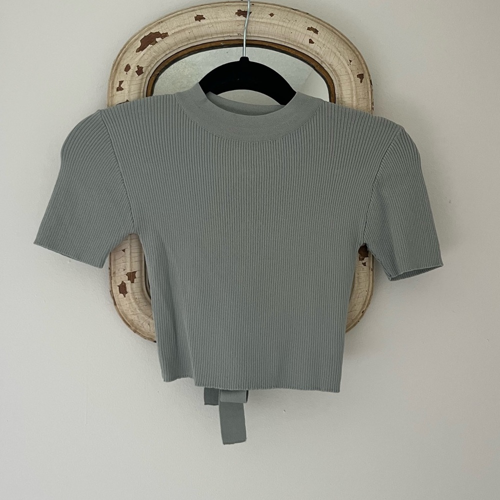 Zara Open-Back Ribbed Top - image 2